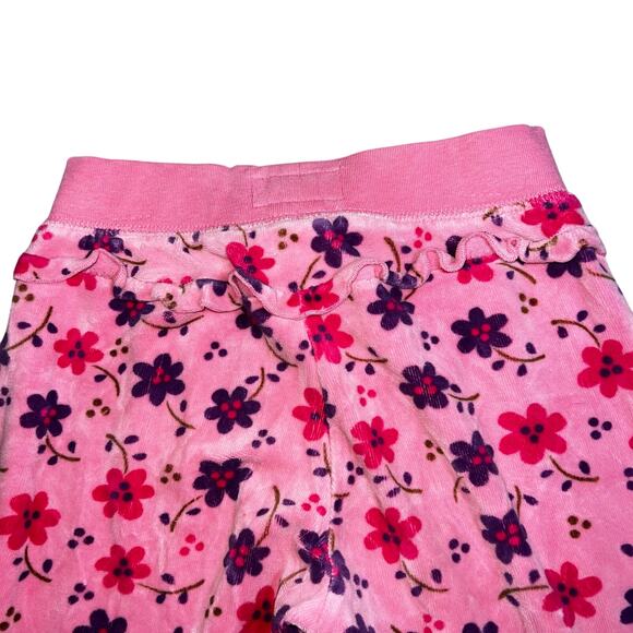 Osh Kosh B'Gosh pink floral ruffled y2k floral velour trackpants size 6x - Picture 4 of 7